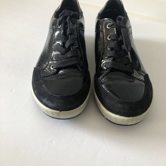 Ara Womens Nicole Lace Up Walking Shoes Black Patent Leather Size 38 EU - Picture 2 of 10